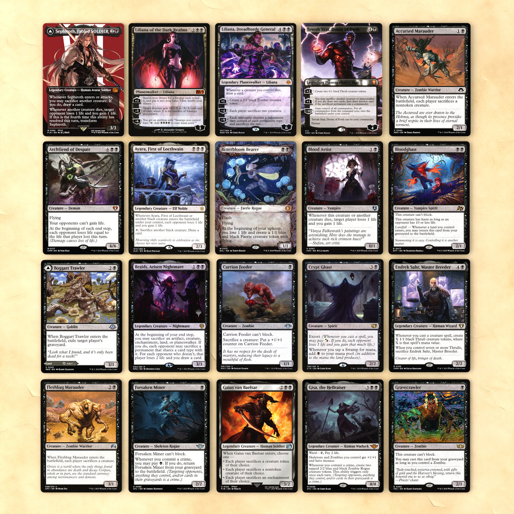 Sephiroth (One-Winged Angel Aristocrats) Bracket 4 MTG Proxy Commander Deck