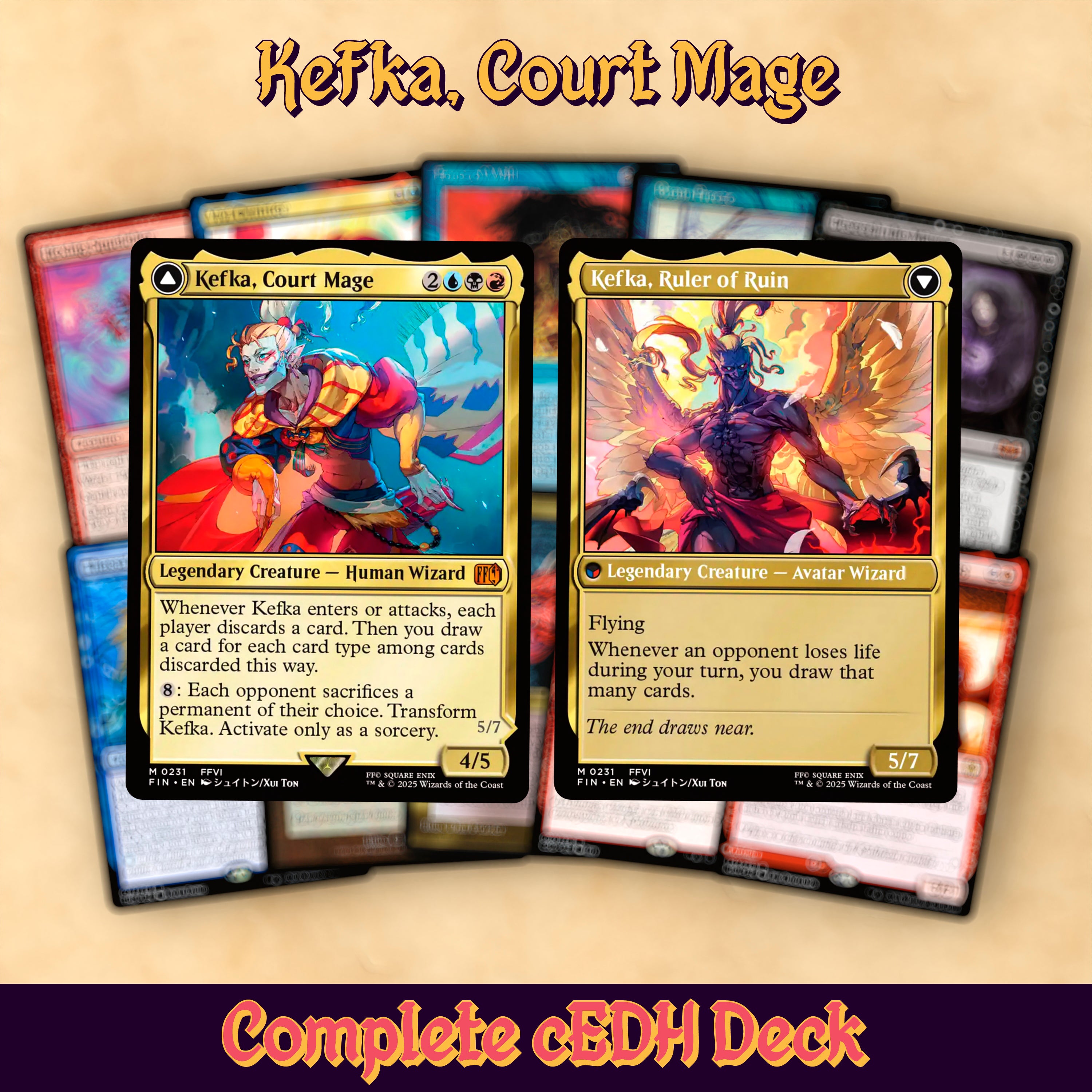 【MTG】色々セット Kefka, Court Mage / Kefka, Ruler of Ruin cEDH MTG Proxy Deck