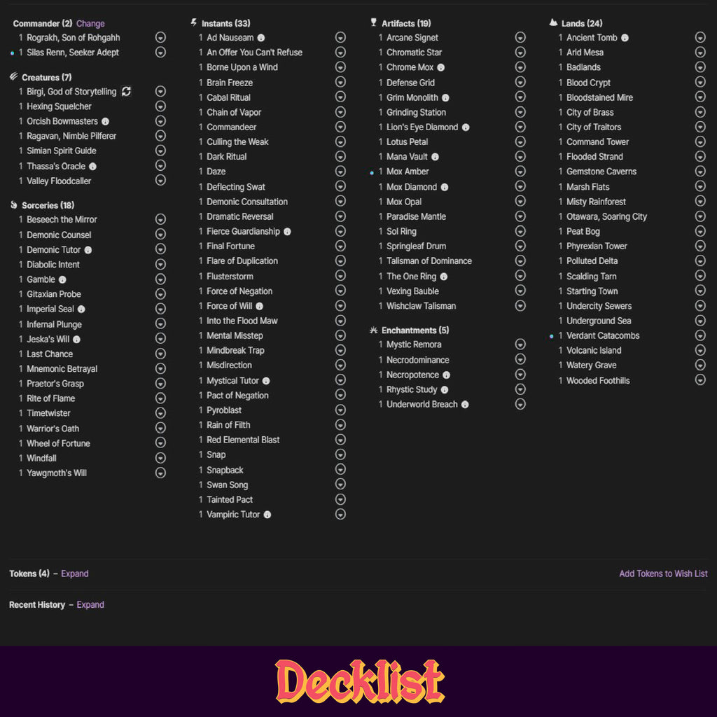 Rograkh, Silas cEDH MTG Proxy Deck