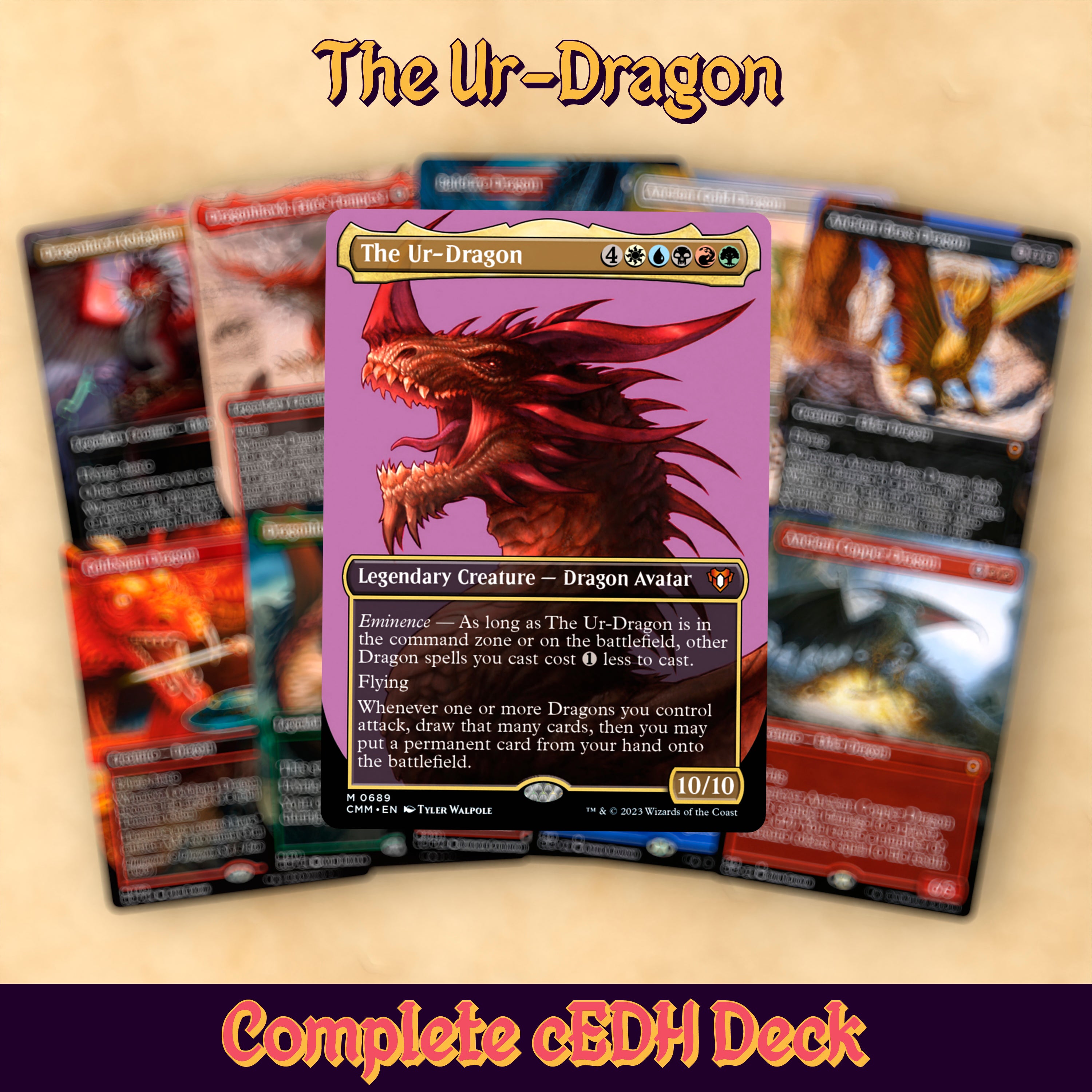 The Ur-Dragon + Zada, Hedron Grinder Complete Commander Decks + Vintage Artifact Set | Premium Alt Art EDH Collection