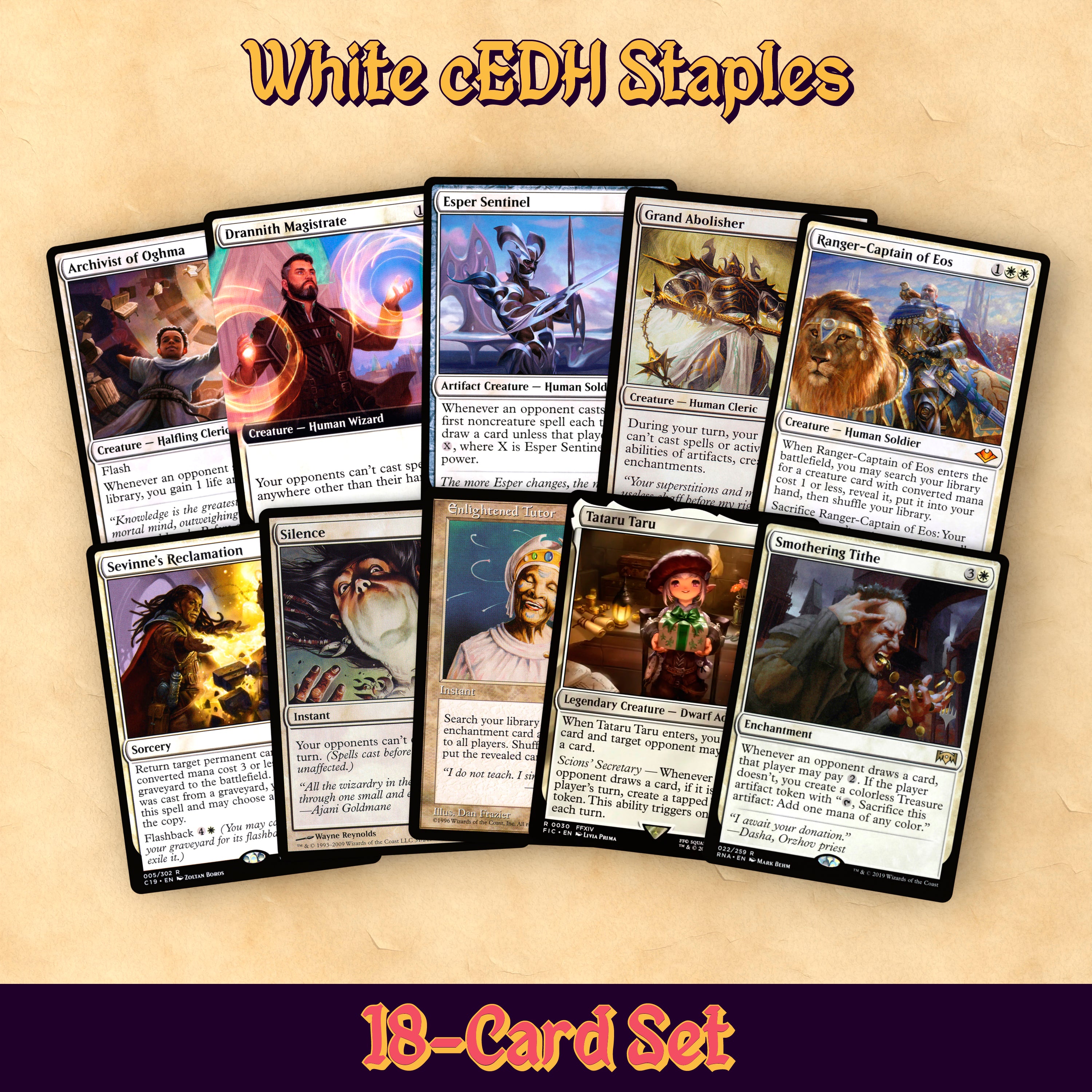 White Staples cEDH MTG Proxy Staples Set