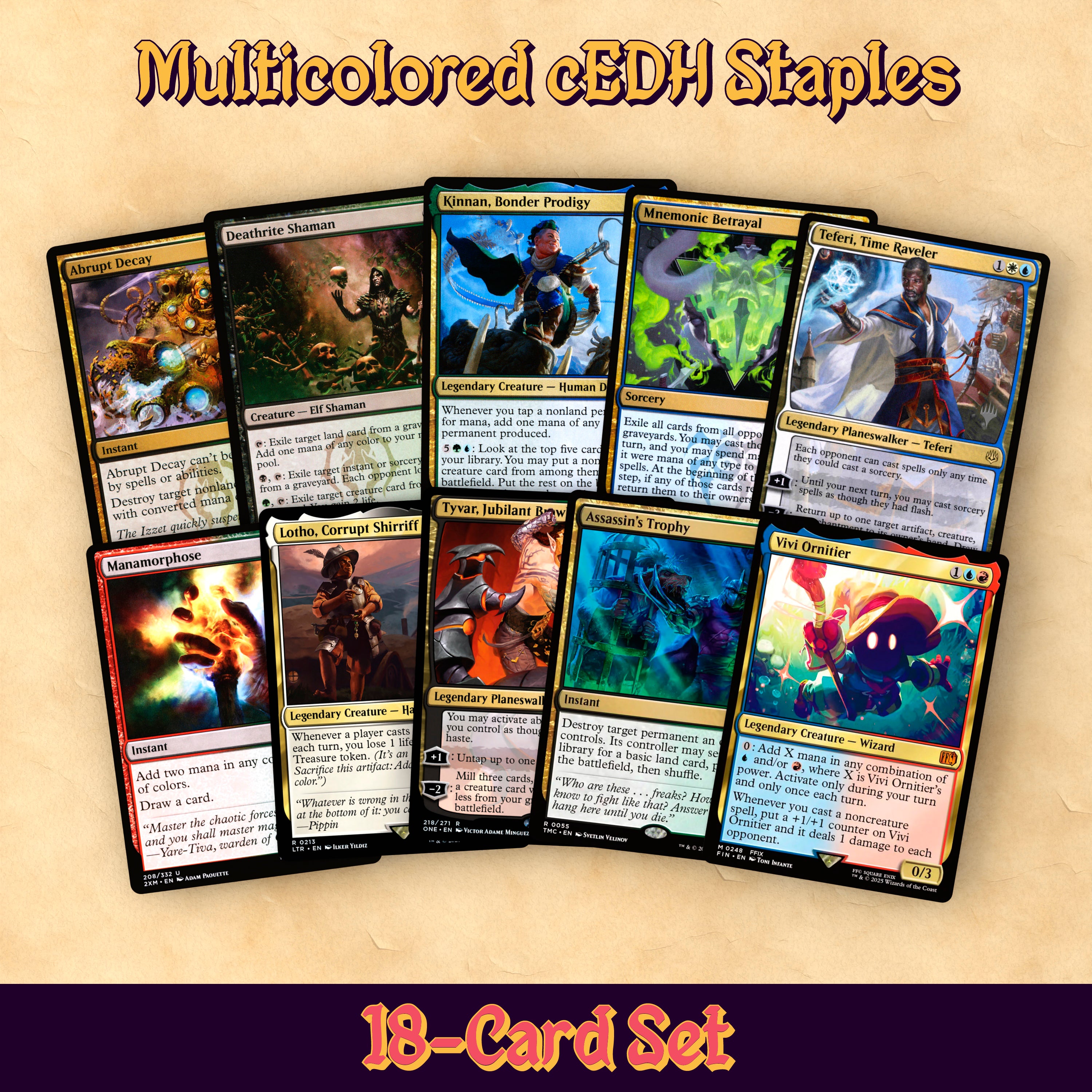 Multicolored Staples cEDH MTG Proxy Staples Set - 1 Set