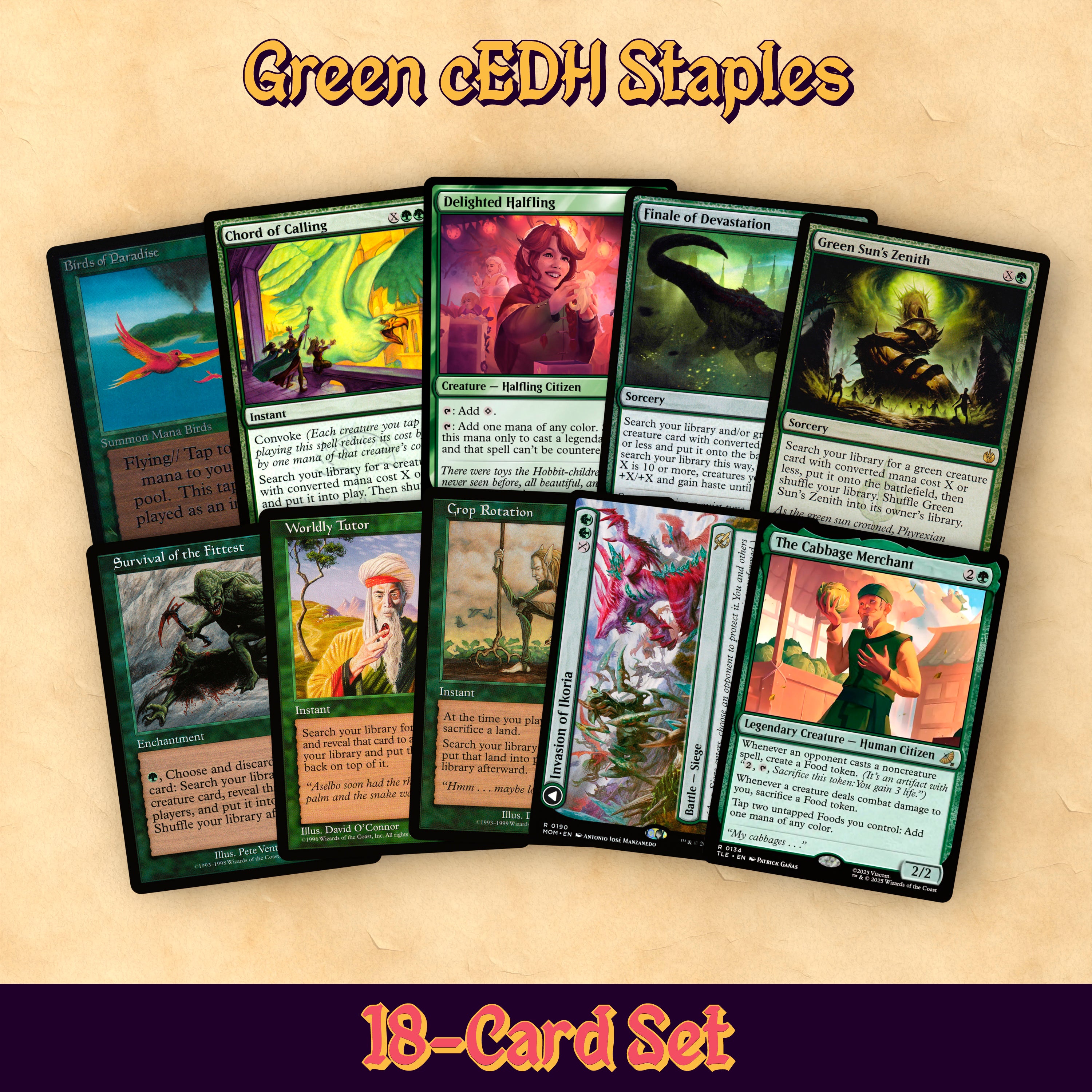 Green Staples cEDH MTG Proxy Staples Set – Gilded Goblet