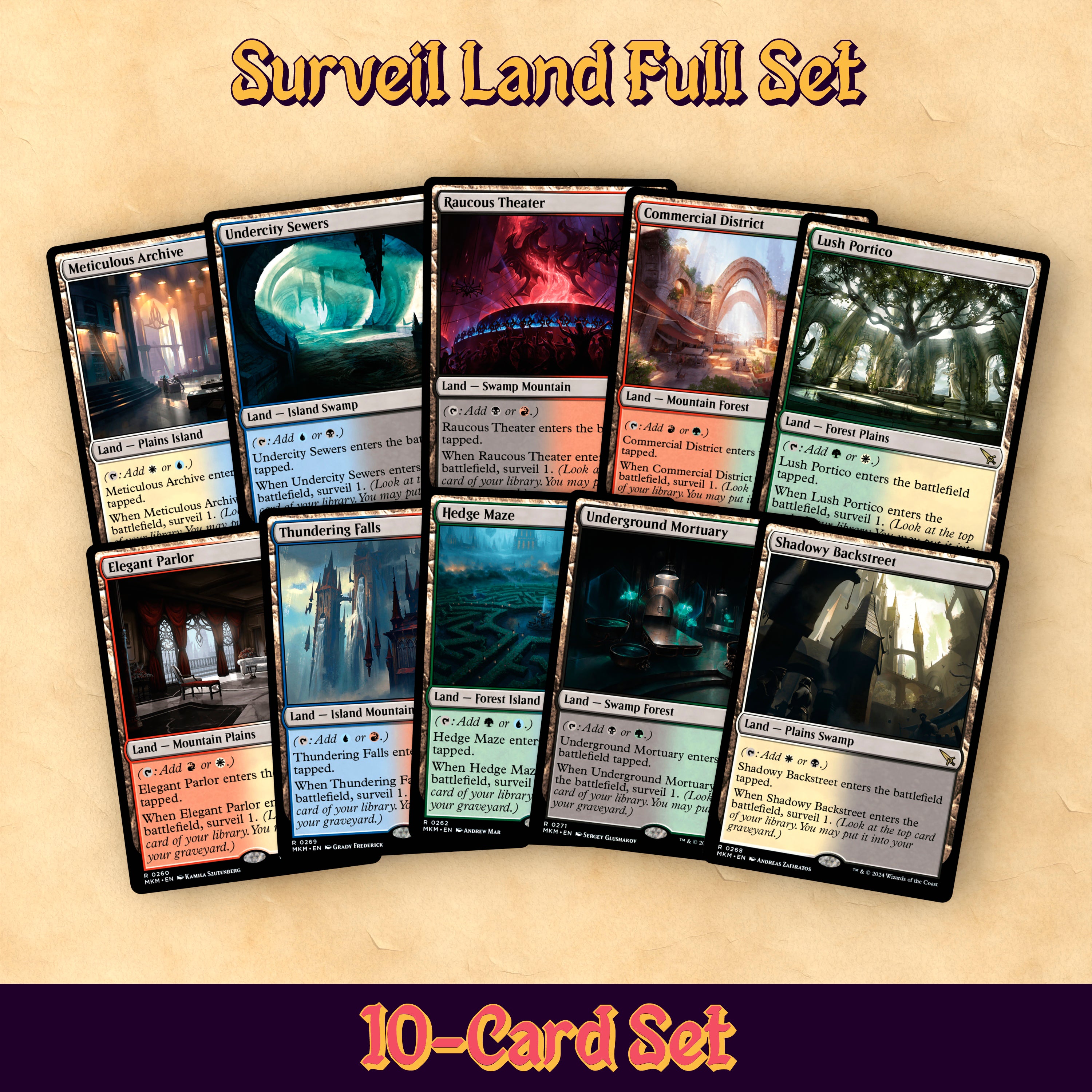 Surveil Lands MTG Proxy Set