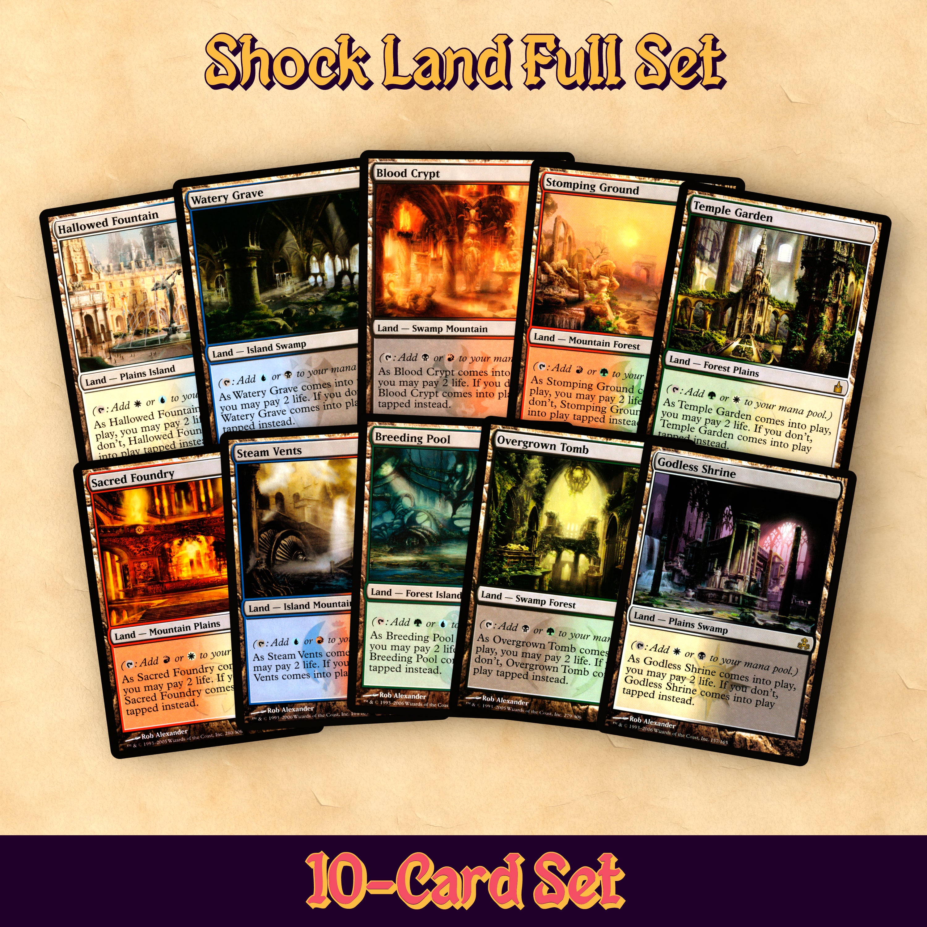 Shock Lands MTG Proxy Set