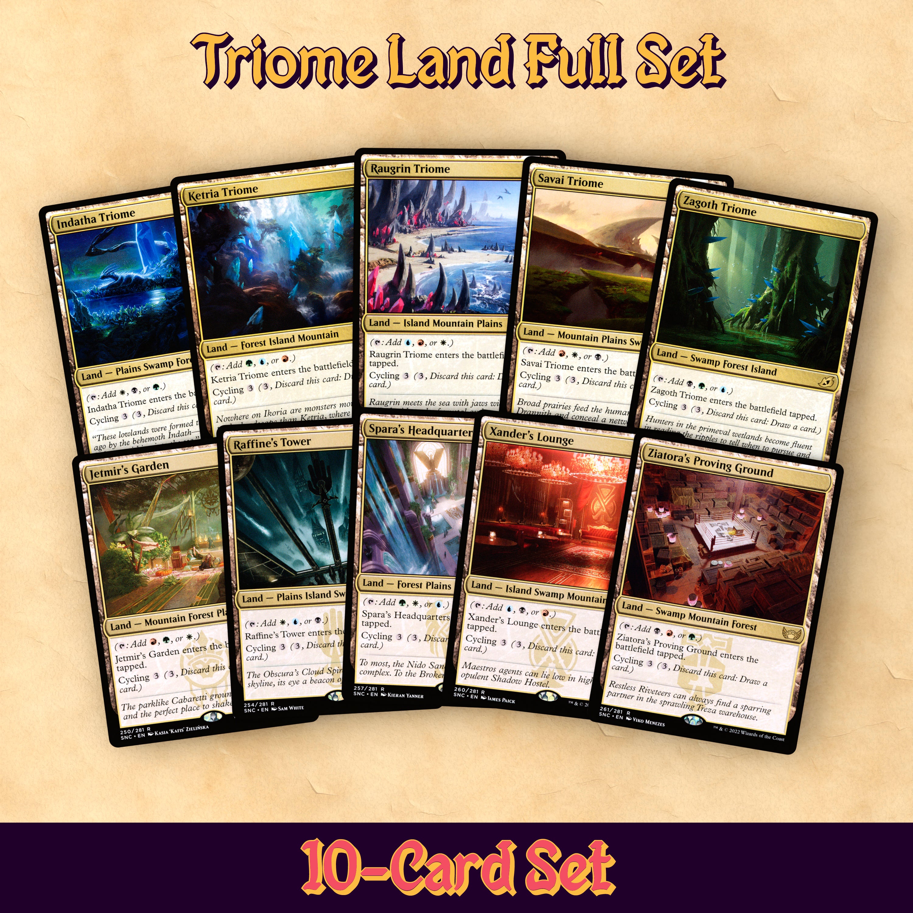 Triome Lands MTG Proxy Set